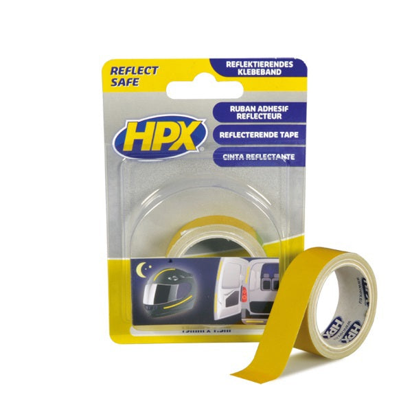 Hpx producten reflecterende tape geel 19mm 1 50 mtr