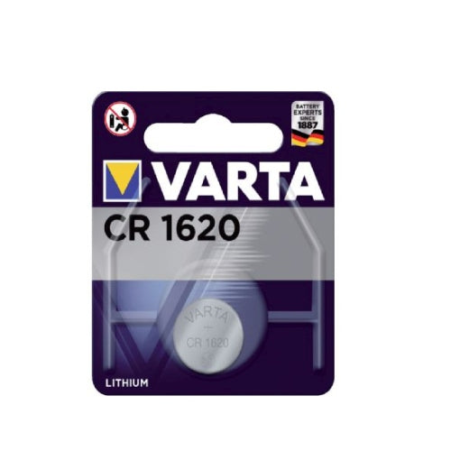 Pile bouton Varta Lithium CR1620 3V, par pièce sous blister. (emballage suspendu)