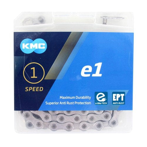 Kmc ketting e1 ept 130l single speed waxed zilver