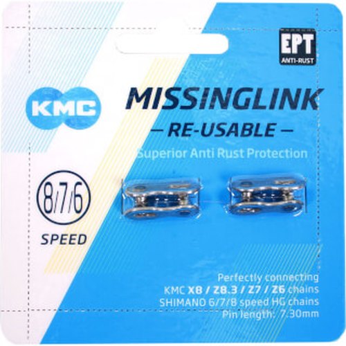 KMC ontbrekendeLink 7 8R EPT fietsslot 7,3mm zilver