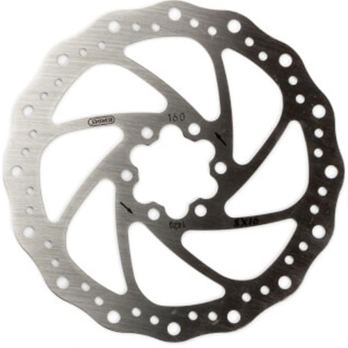 Brake disc 160 mm 6-bolt steel silver