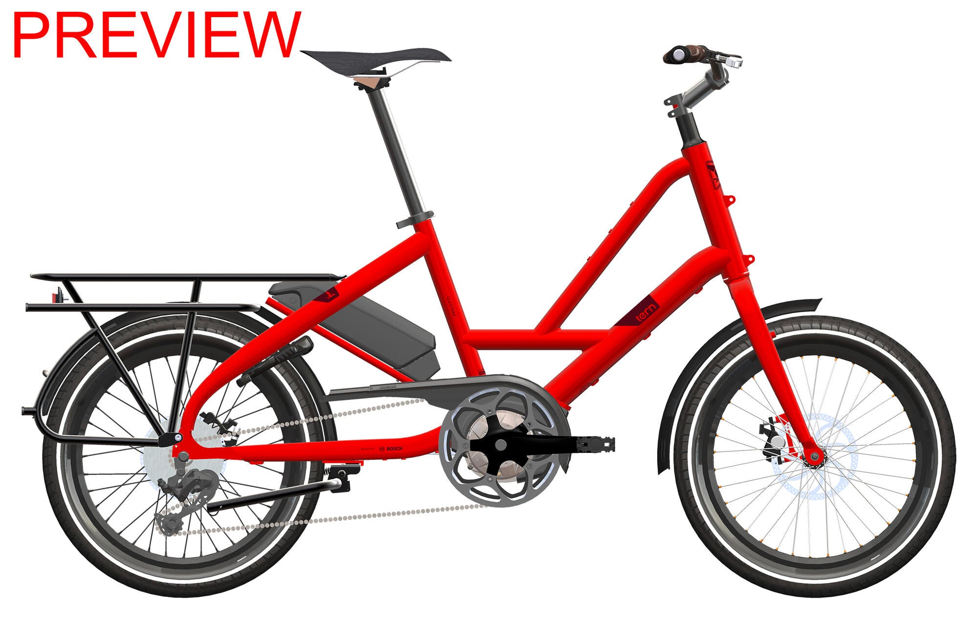 Tern elektrische compactfiets quick haul p5i (#1) ebike quick haul p5i 5sp red