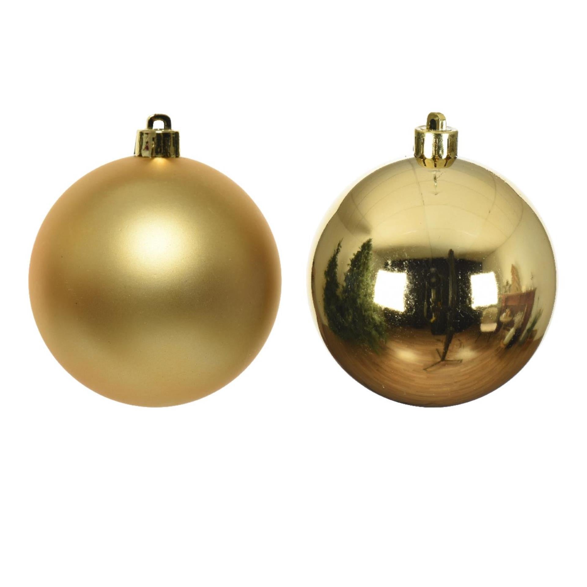 Decoris kerstballen kunststof goud dia 4cm 16dlg