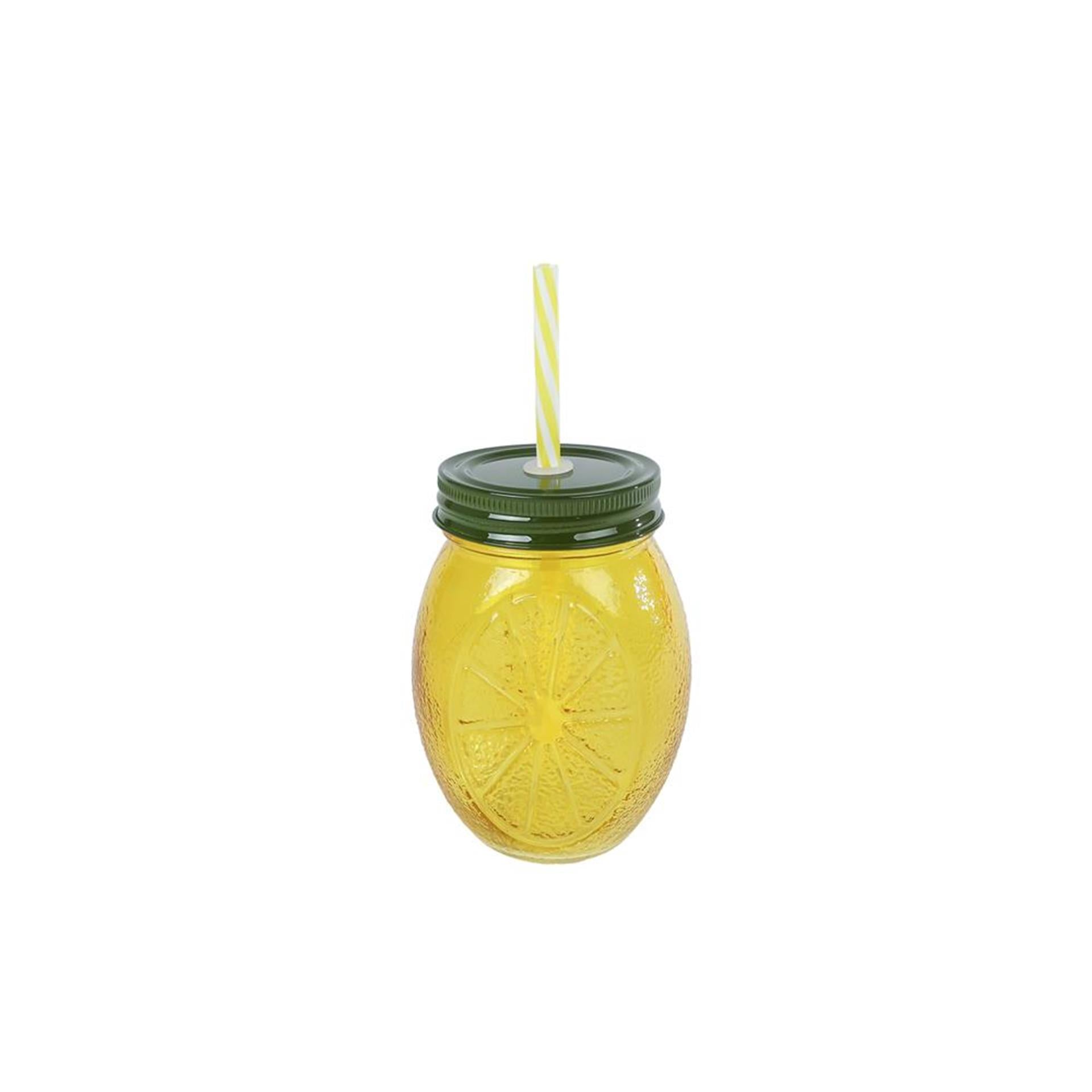 Citroen drinkglas met rietje