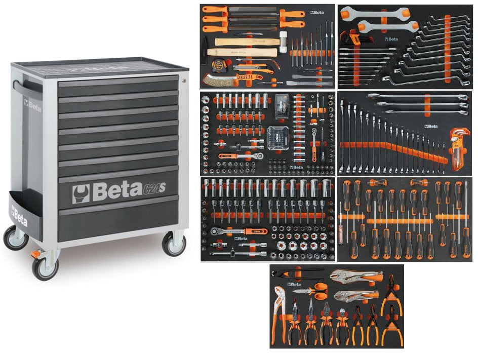 Beta 2400s-g8 e-l | gereedschapswagen | 8 laden | grijs | 398-delig - 024006242