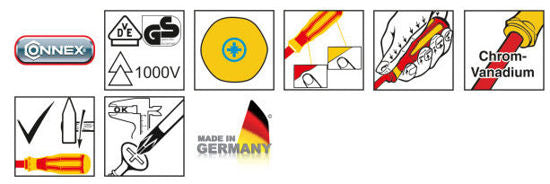 Connex schroevendraaier kruis pz2 100mm ge%c3%afsoleerd 1kv