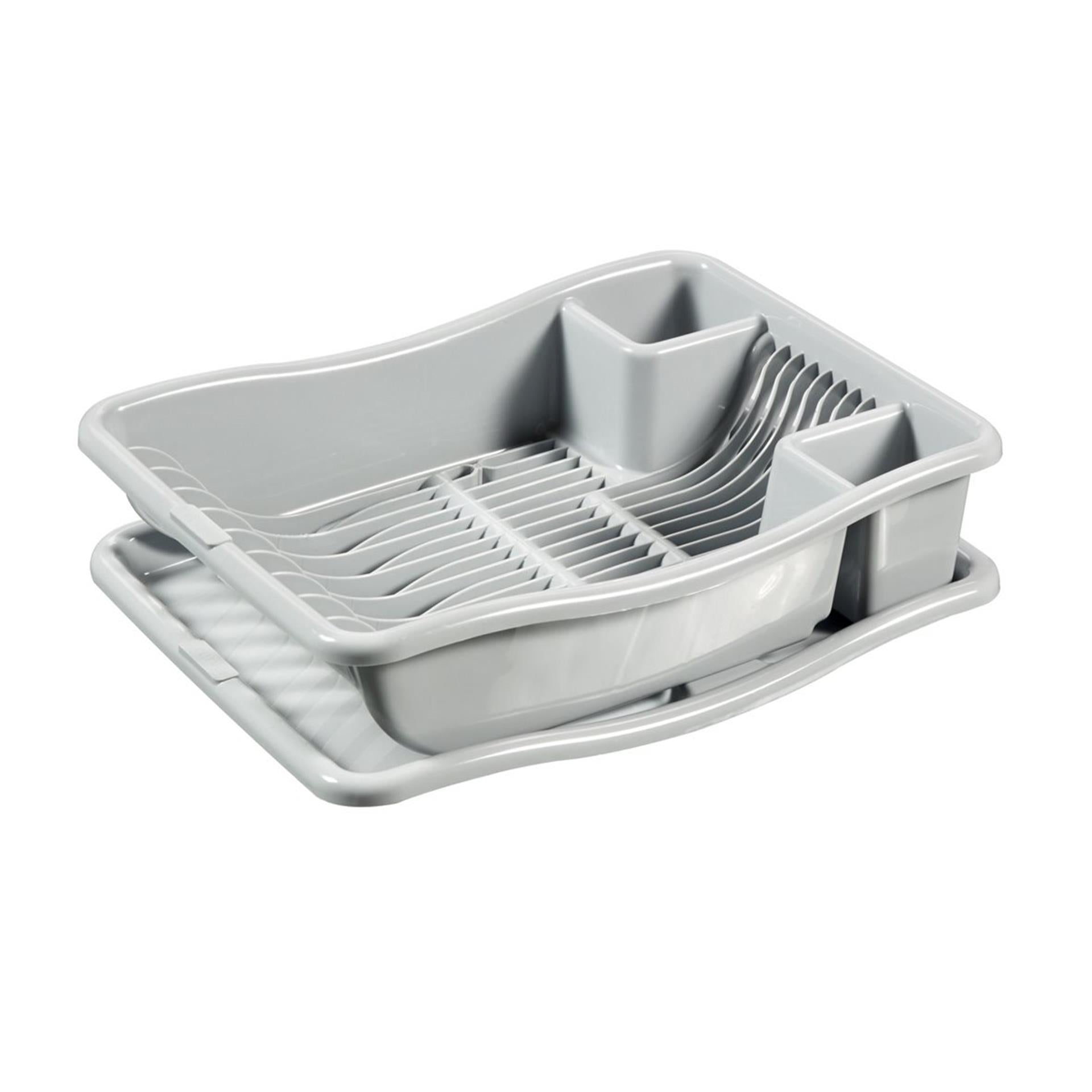 Curver afdruiprek op plateau 38x29x8,5 cm lichtgrijs