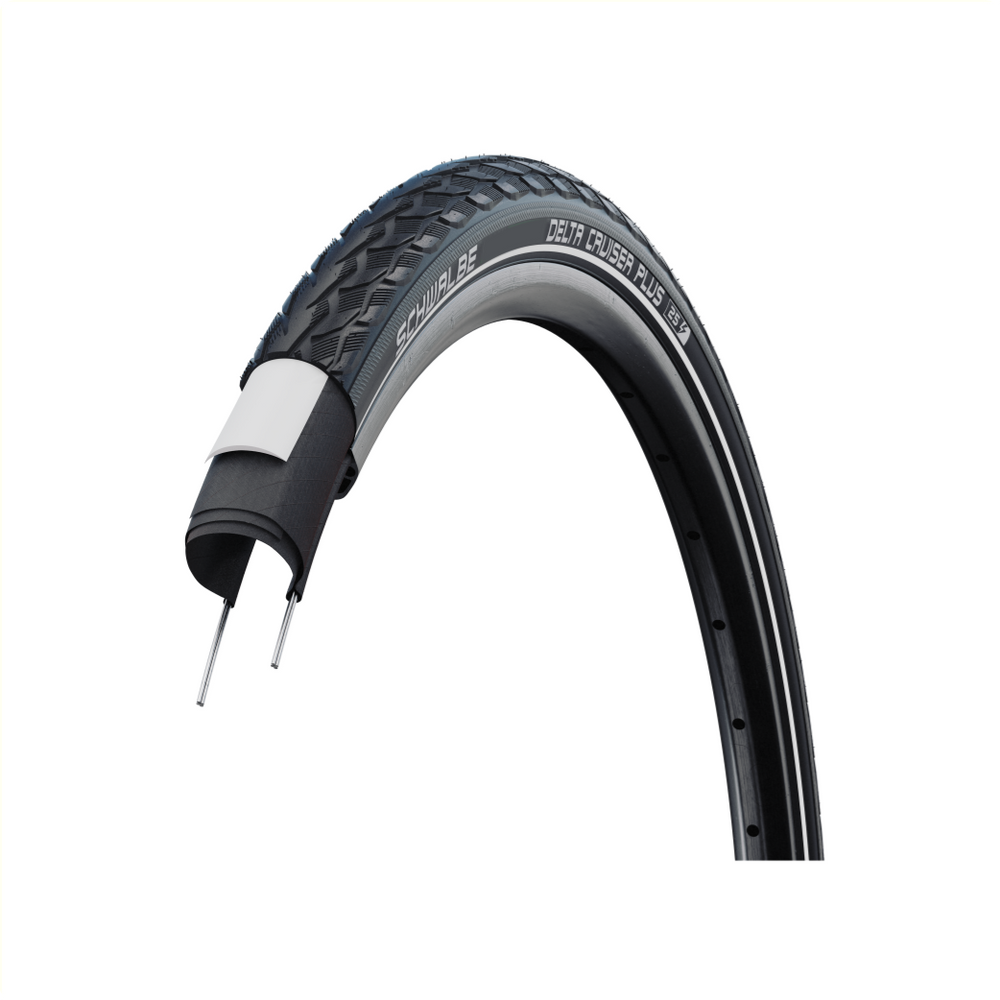 Buitenband Schwalbe Delta Cruiser Plus PunctureGuard 28 x 1.75 47-622mm - zwart met reflectie