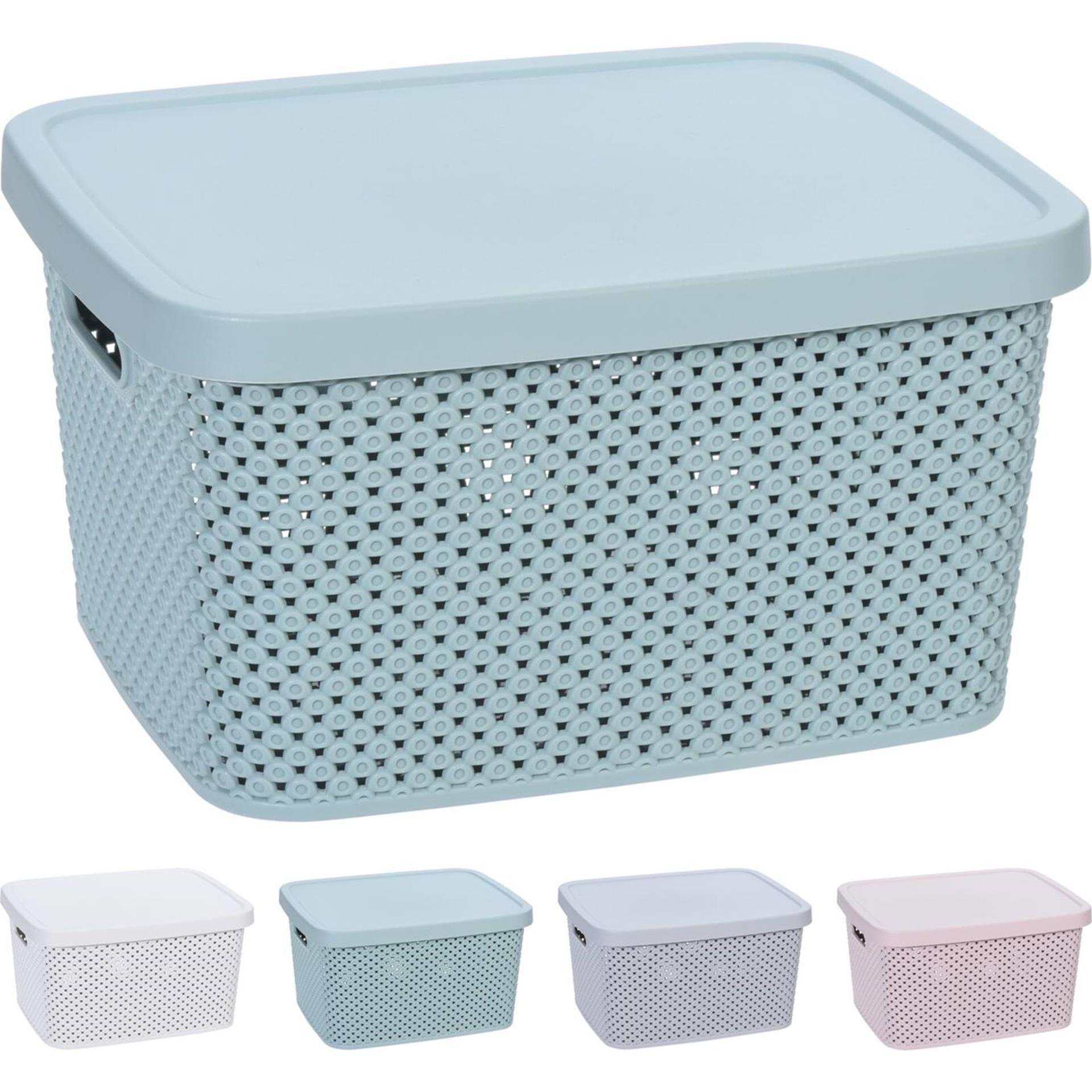 Diverse opbergdoos 7000ml met deksel 4ass kleuren 274x22