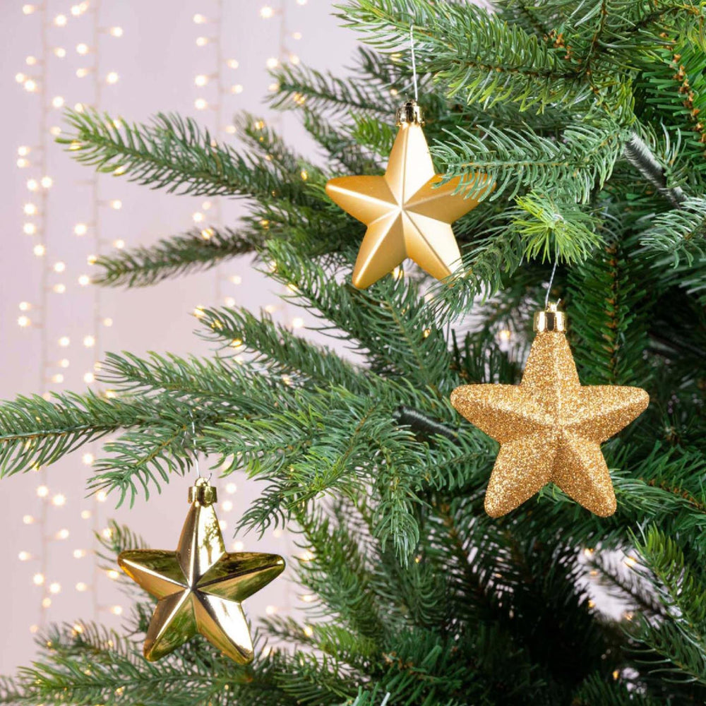 Decoris kersthanger kunststof licht goud dia7,5cm 6-delig