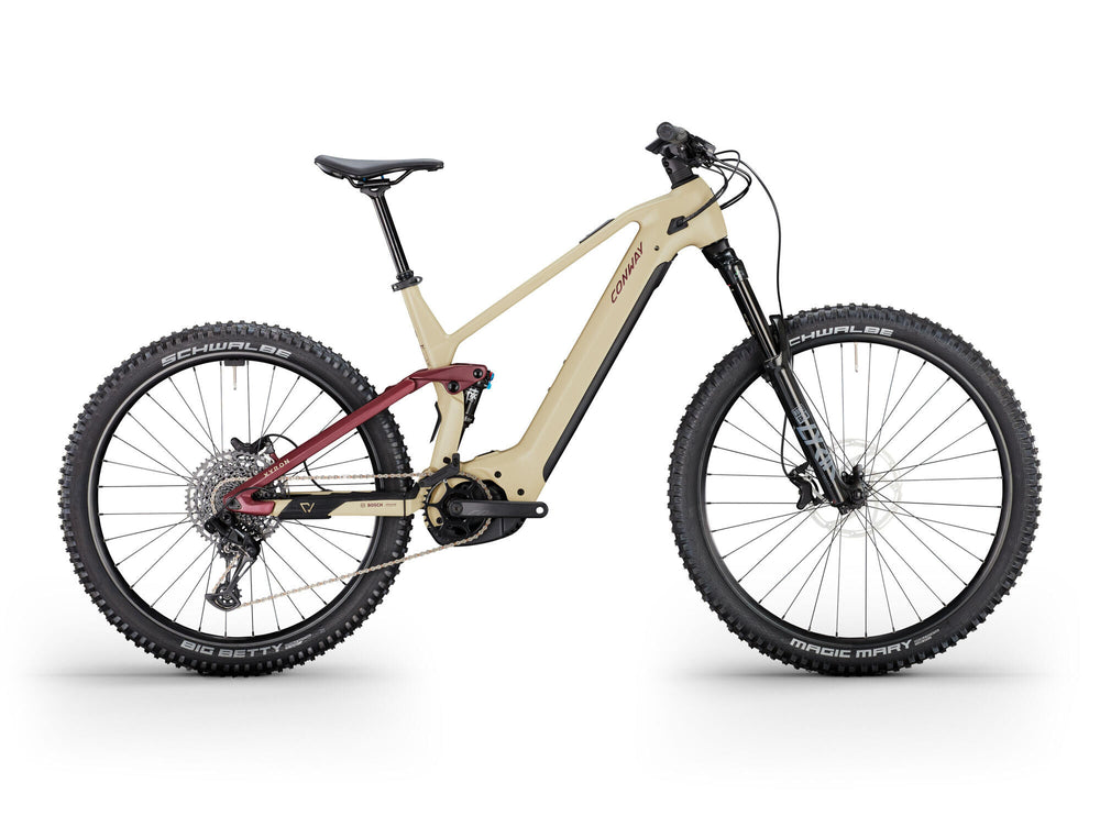 Conway elektrische mtb full-suspension xyron s 5.0 carbon (#1) ebike conw.xyron s5.0 ca. 29 27 12sp 49 des. plum