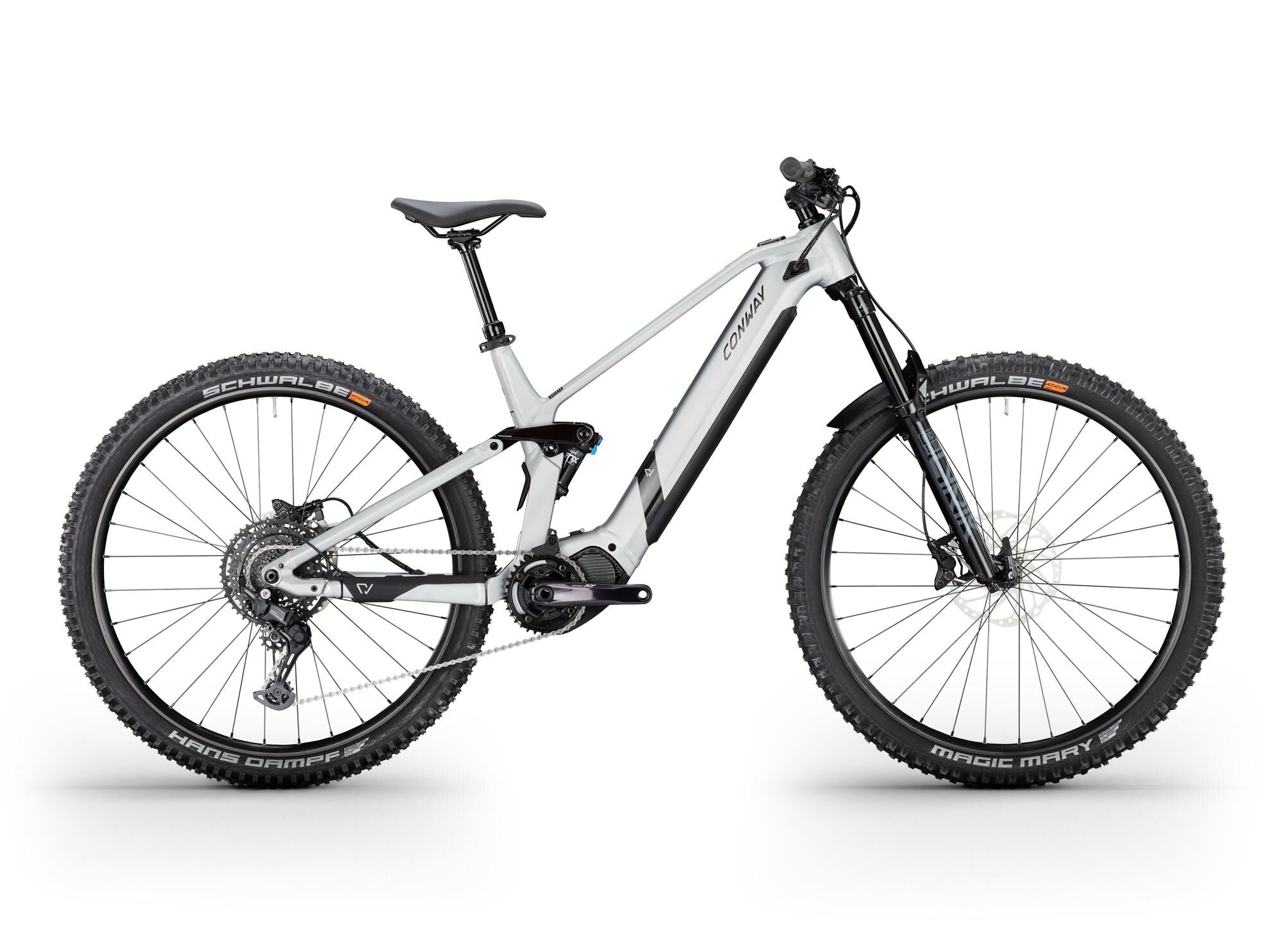 Conway elektrische mtb full-suspension ewme 2.0 (#1) ebike conw. ewme 2.0 se 29 41 10sp full sus. sil.
