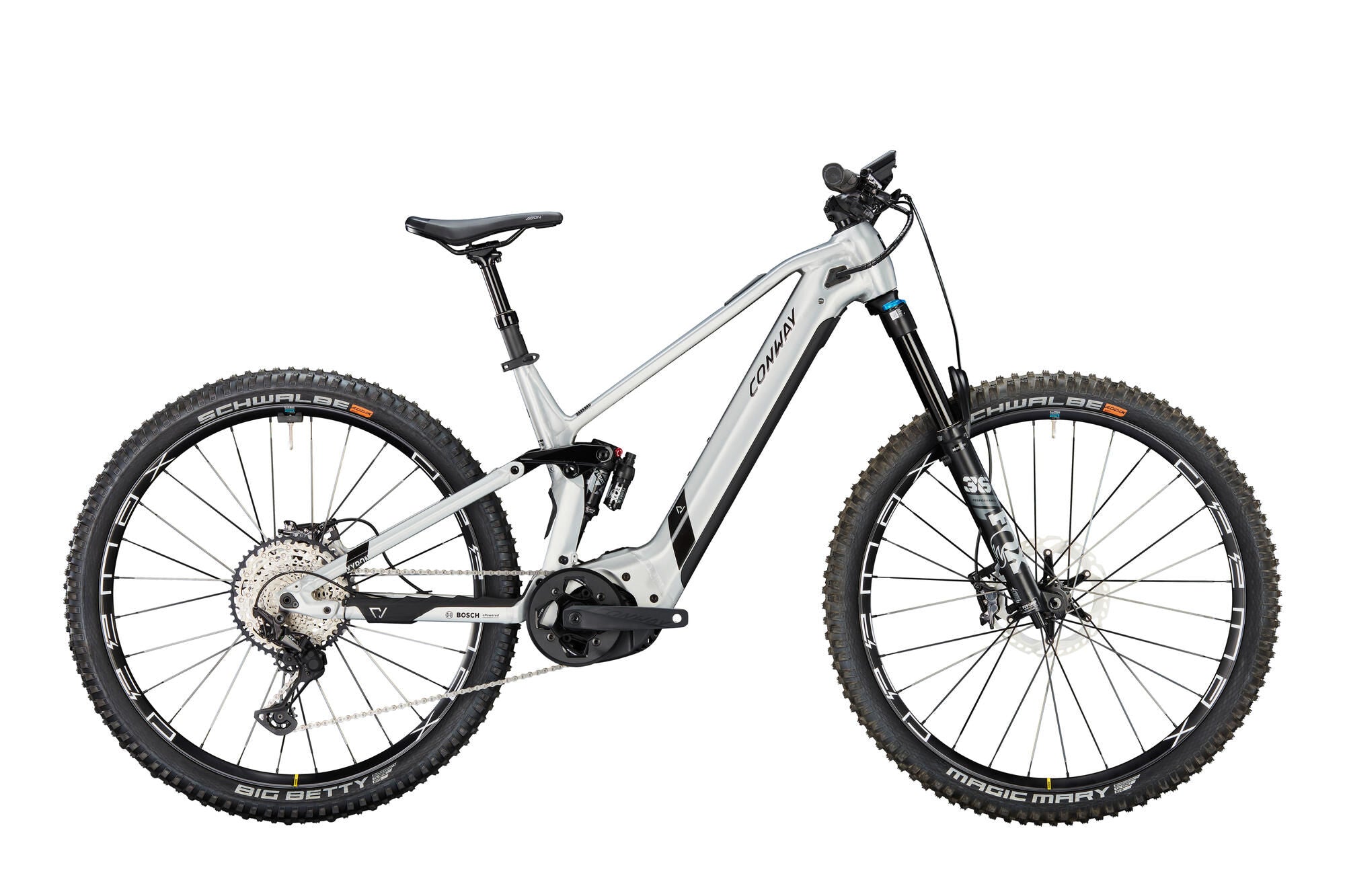 Conway elektrische mtb full-suspension xyron s 5.9 mod. 24 ebike conw. xyron s 5.9 29 40 full sus.sil. black