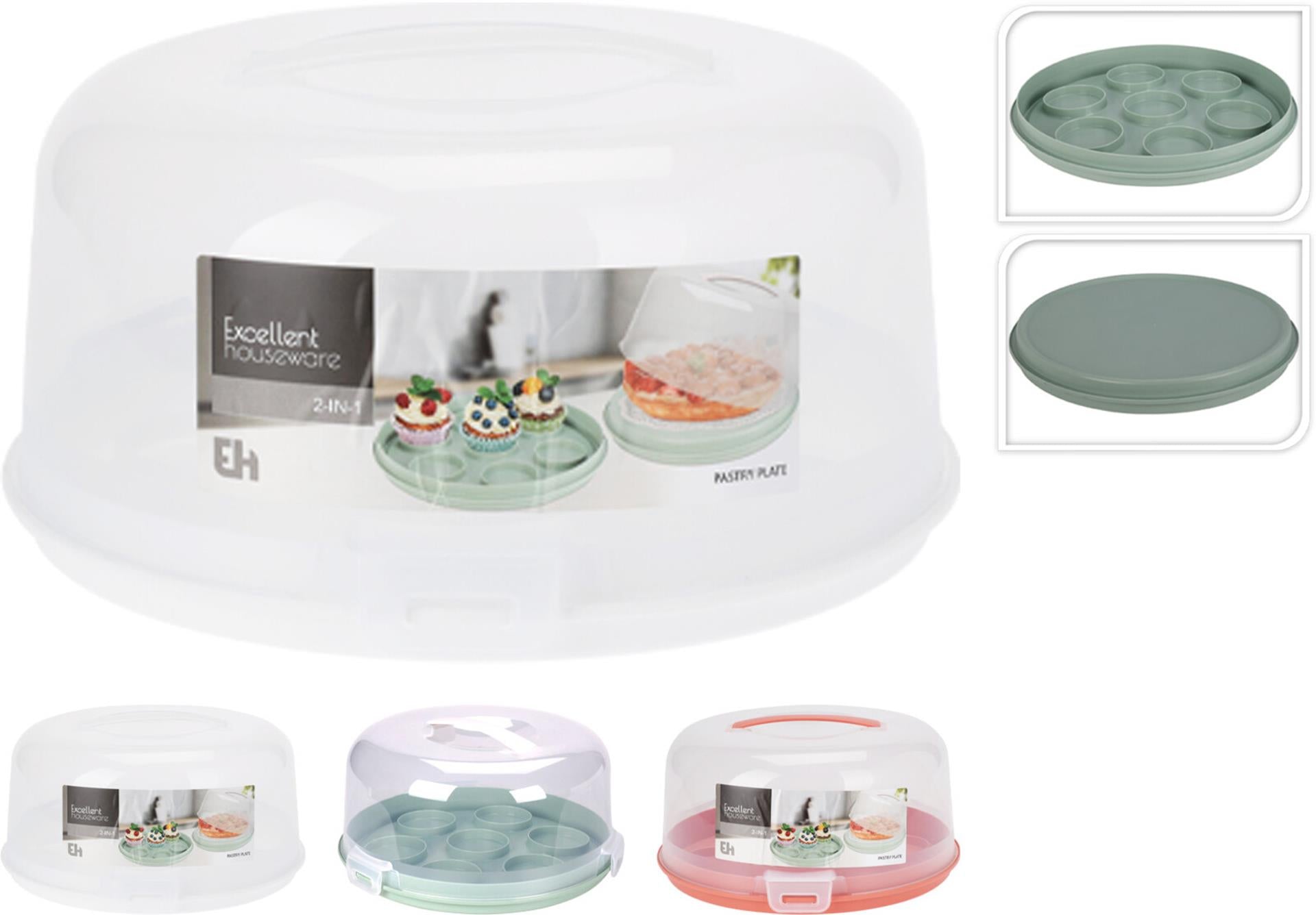 Excellent houseware taartdoos 2-in-1 kunststof