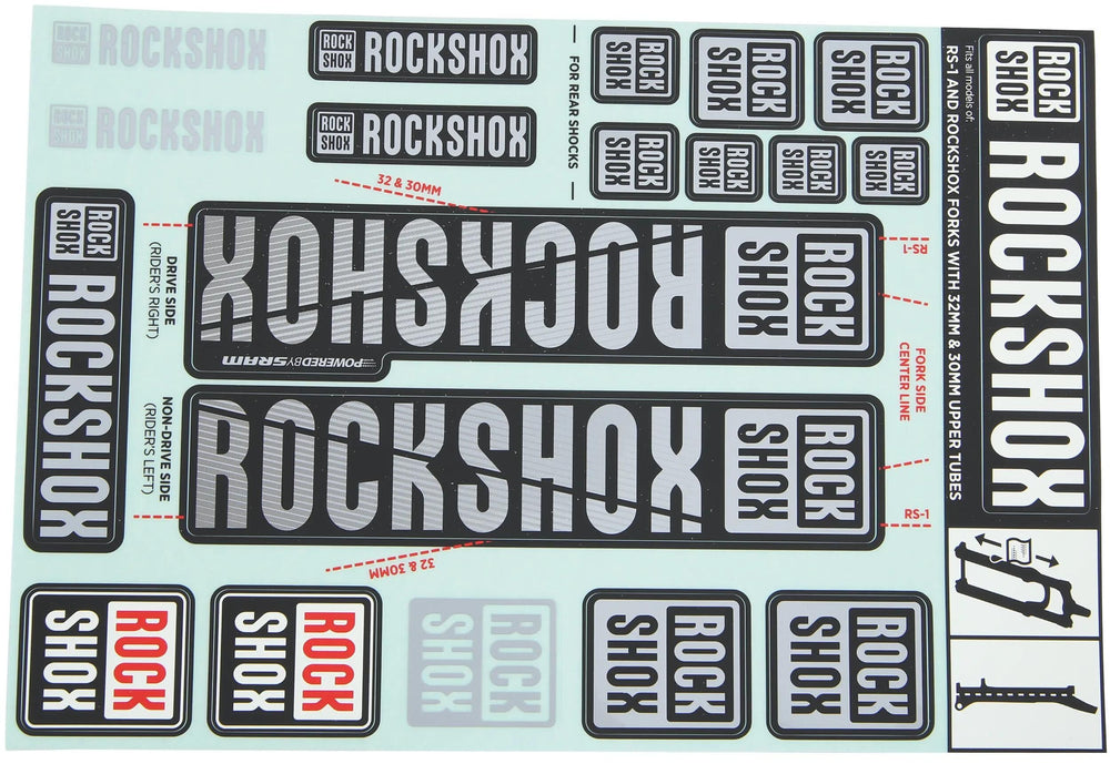 Rockshox dekor set decal set grey