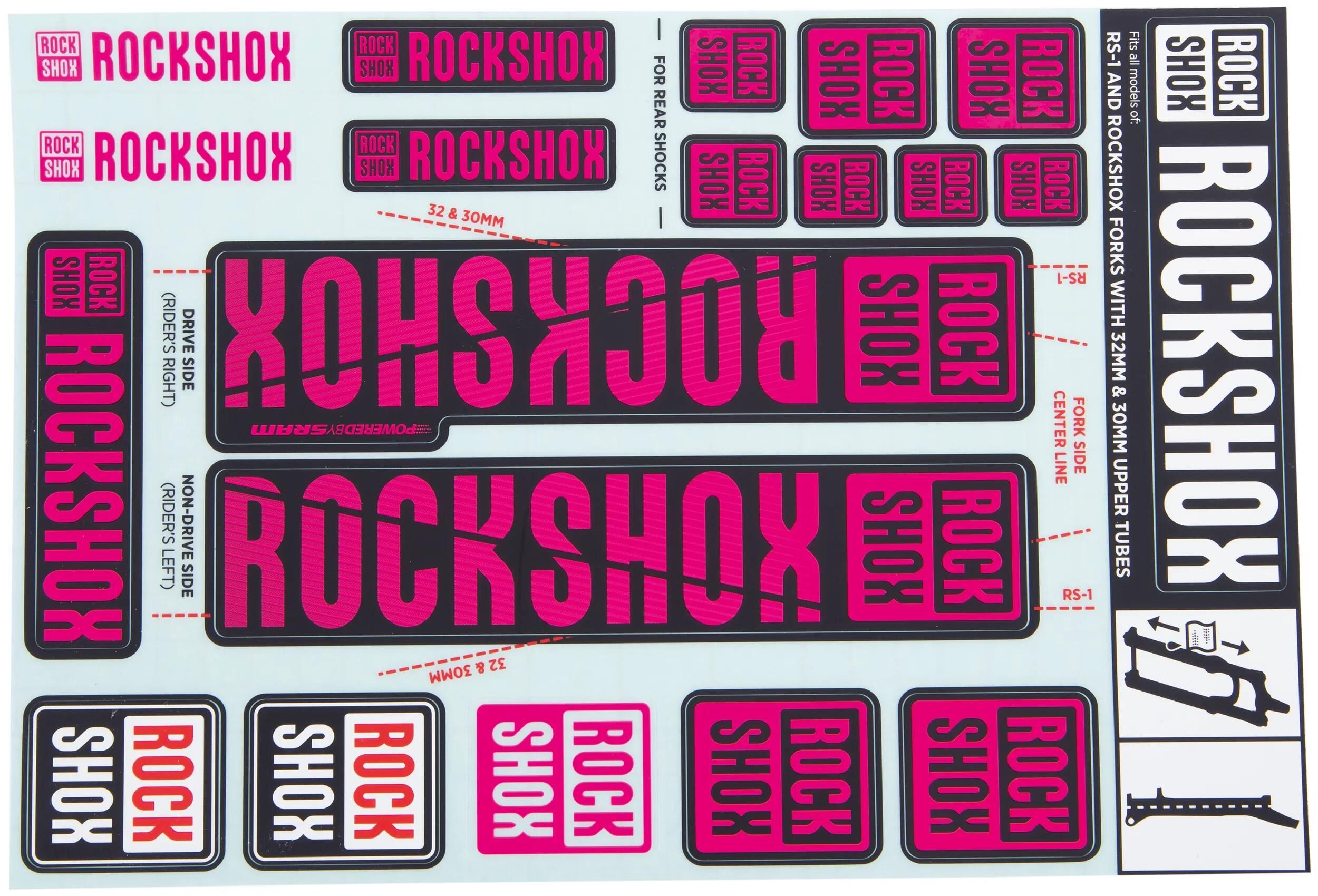 Rockshox dekor set decal set magneta