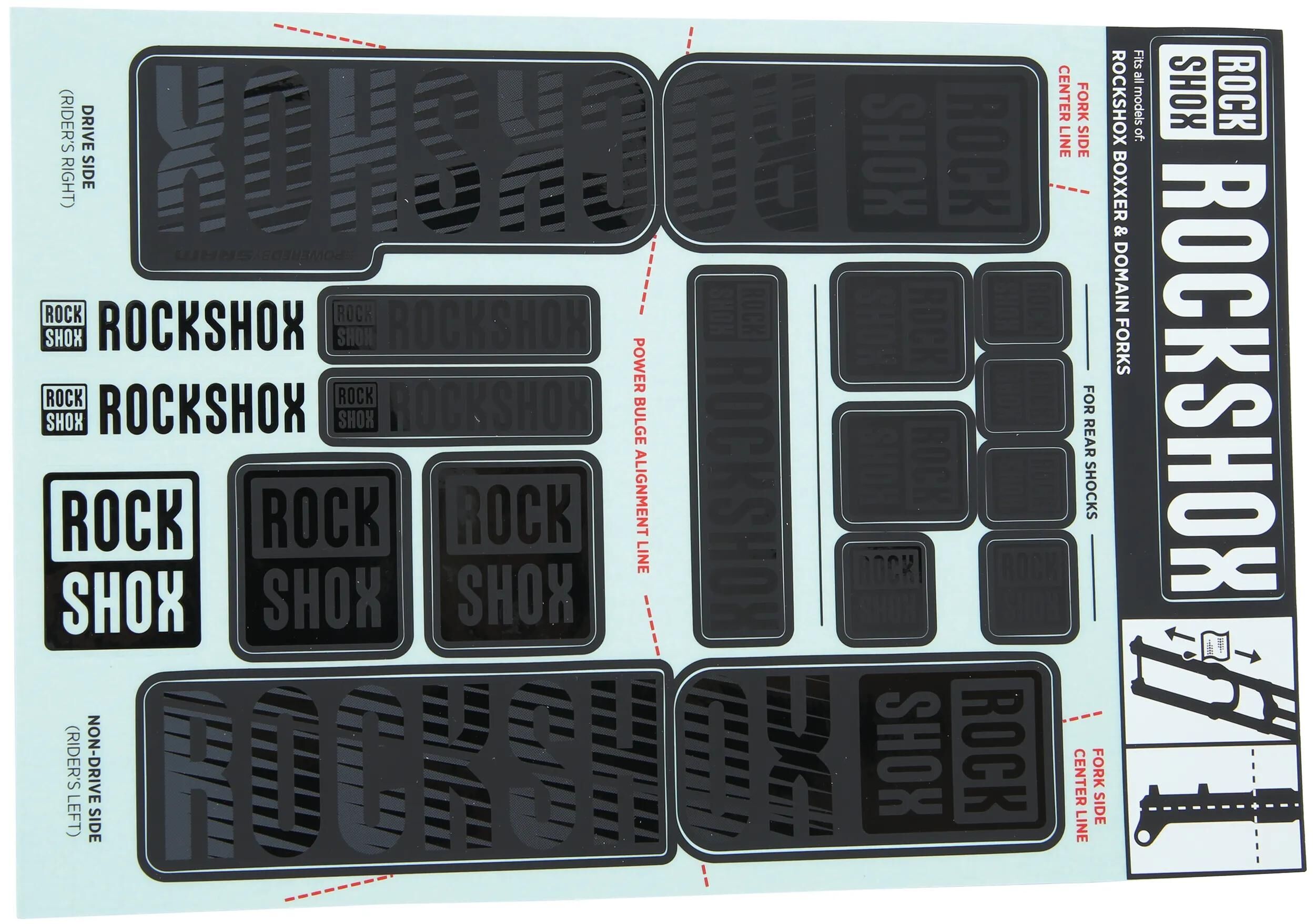 Rockshox dekor set decal set stealth