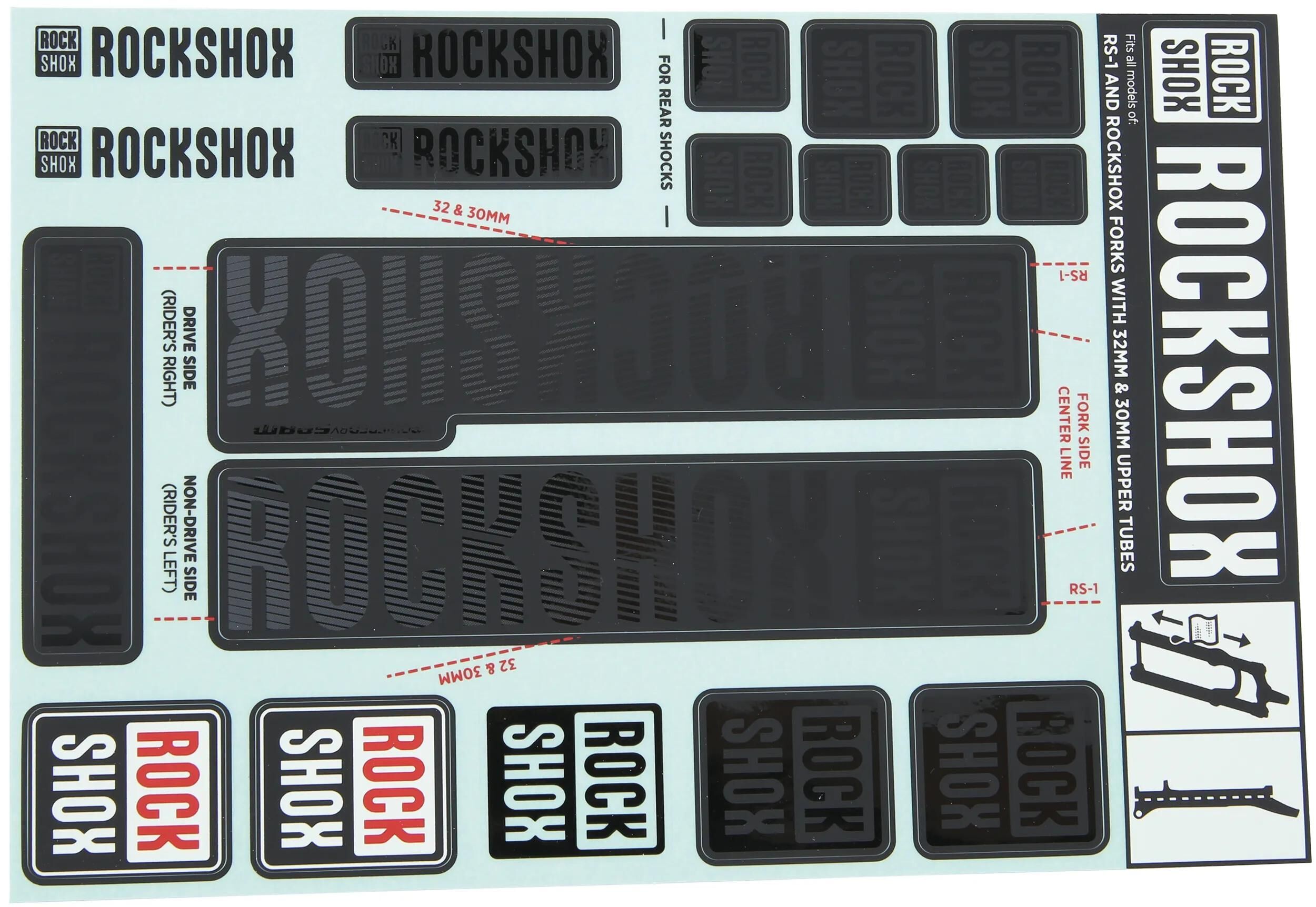 Rockshox dekor set decal set stealth