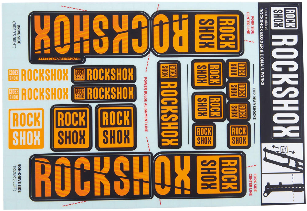 Rockshox decor set decal set orange