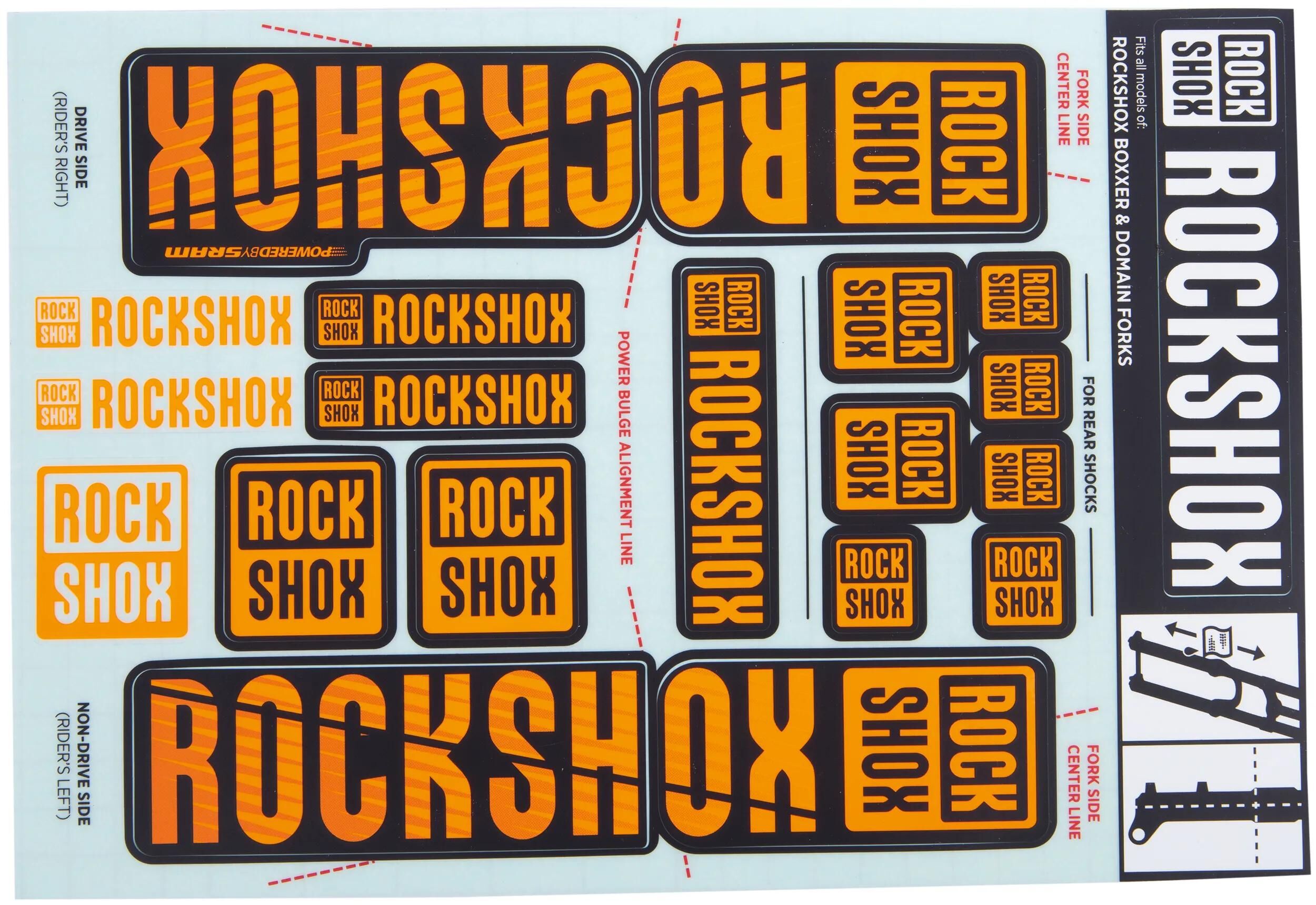 Rockshox dekor set decal set orange