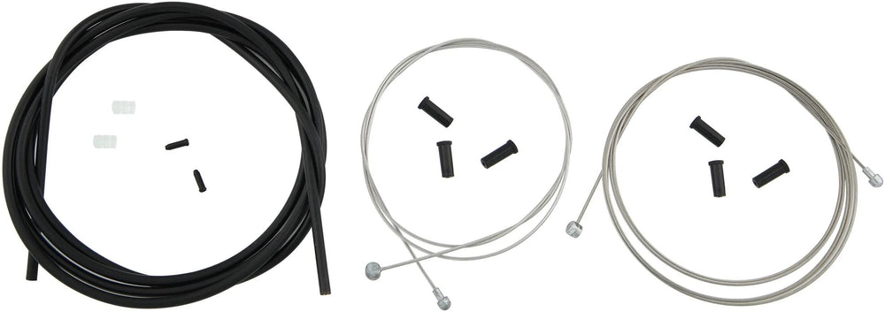 Contec remkabelset stop+ ct brake cable set stop+ steel fr+rear compl black