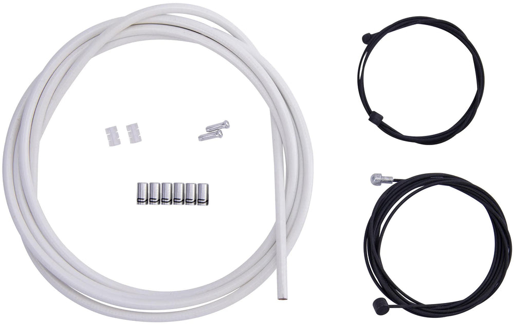 Contec remkabelset stop++ ct brake cable set stop++ steel fr+rear compl white