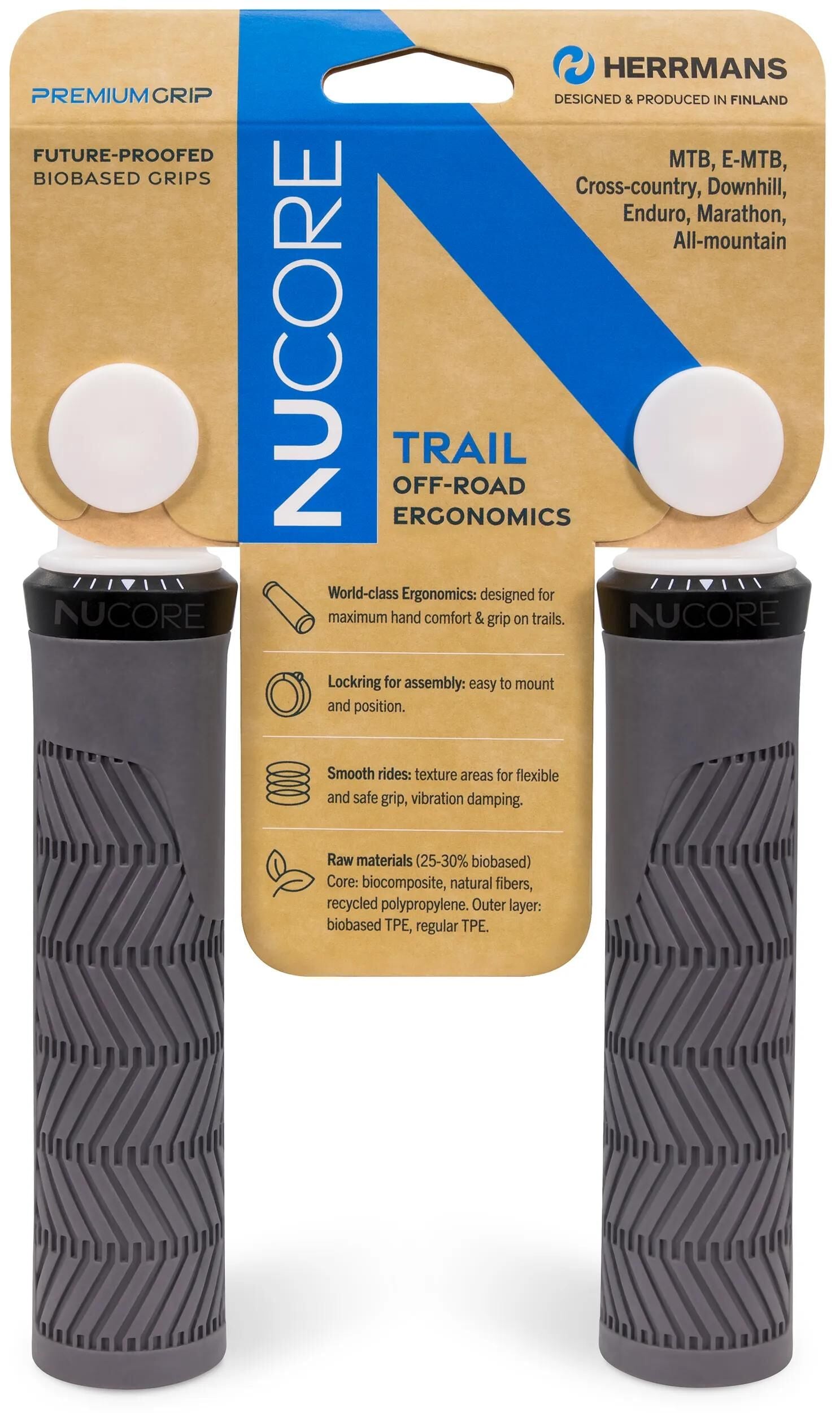 Herrmans griff nucore trail grip herrman.nucore trail 130mm wave grey