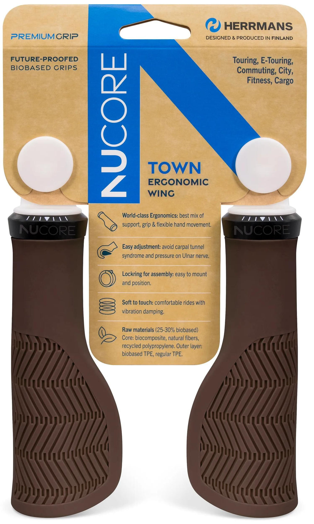 Sturmeyarcher Herrmans handvatset Nucore Town Wave 130 130mm bruin