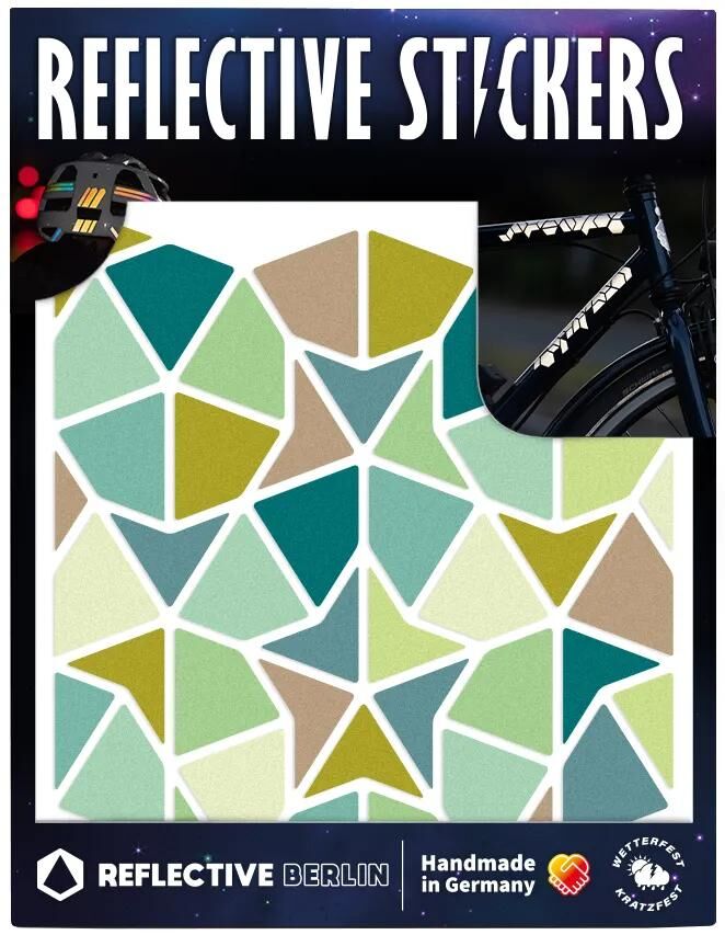 Reflective berlin reflexaufkleber shapes refl.sticker ref.berlin shapes kites darts amber