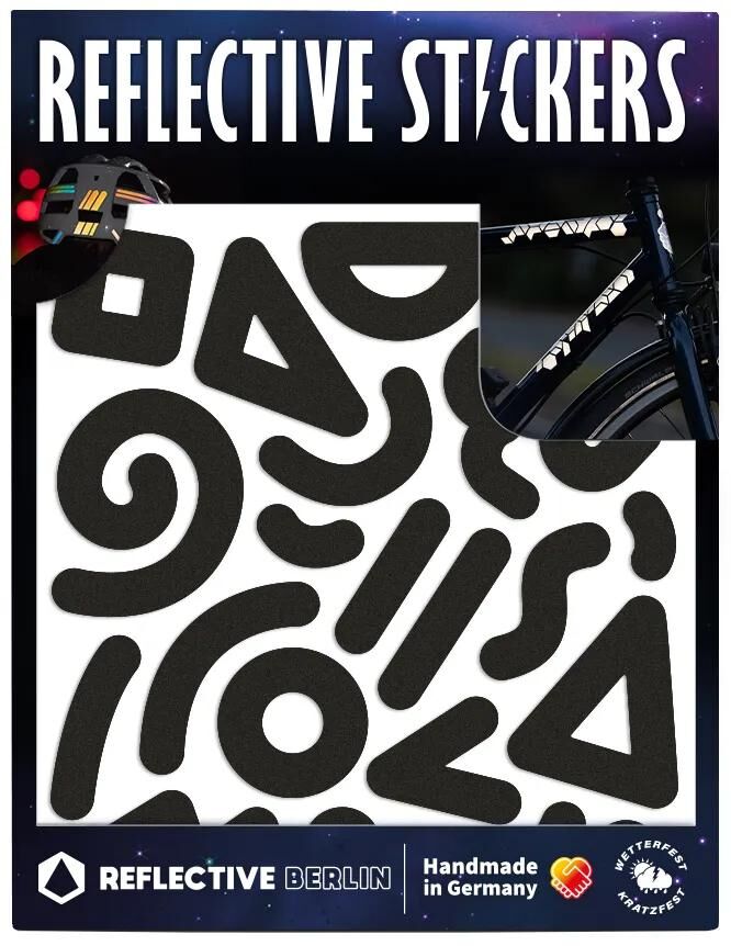 Reflective berlin reflexaufkleber shapes ref.sticker ref.berlin doodle black