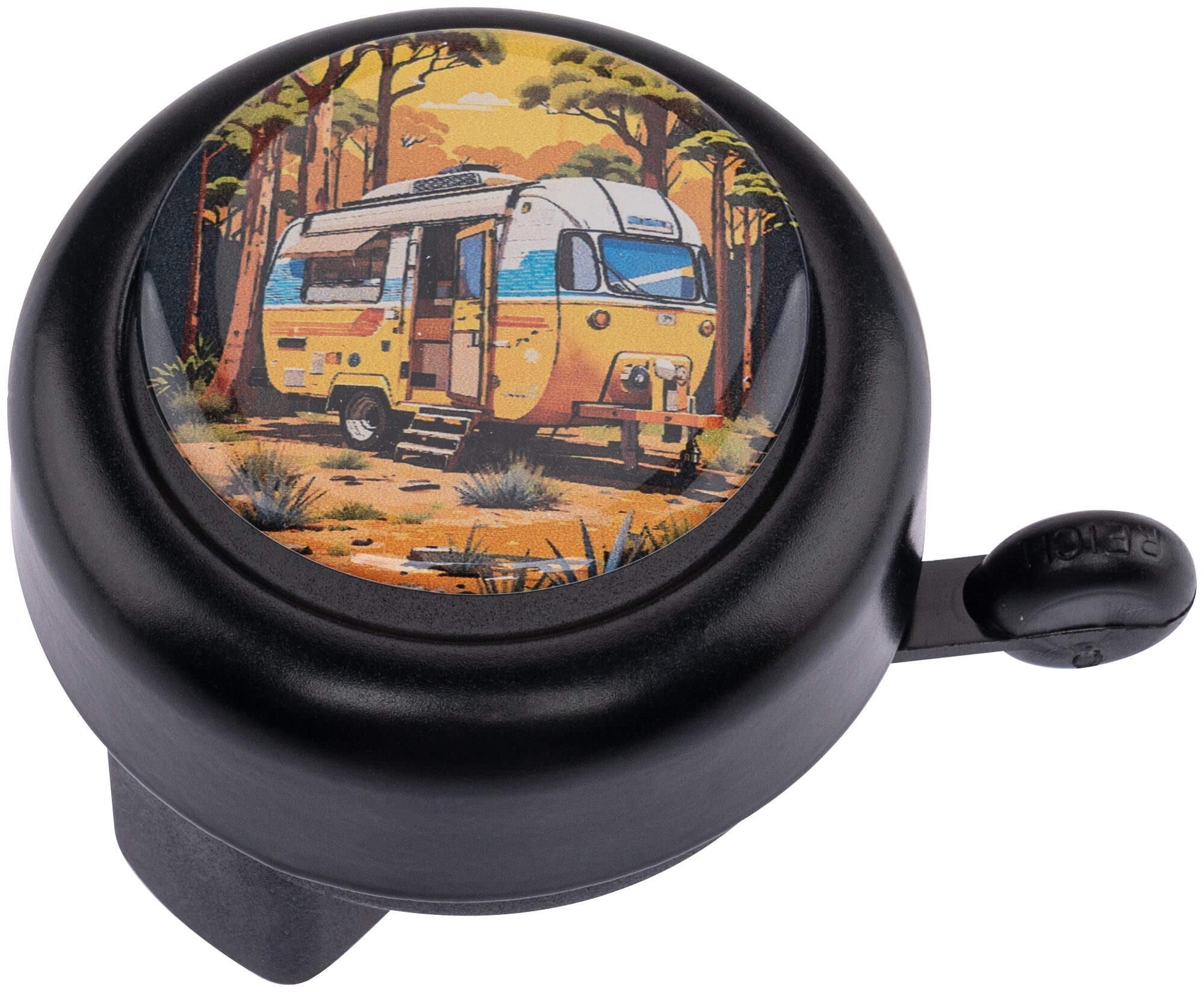 Reich fietsbel motivglocken colour rich motif bell color camping black