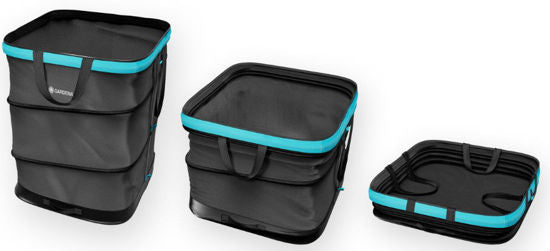 Gardena tuinafvalzak pop-up rechthoekig, maat m (zwart turquoise, tot 130 liter)