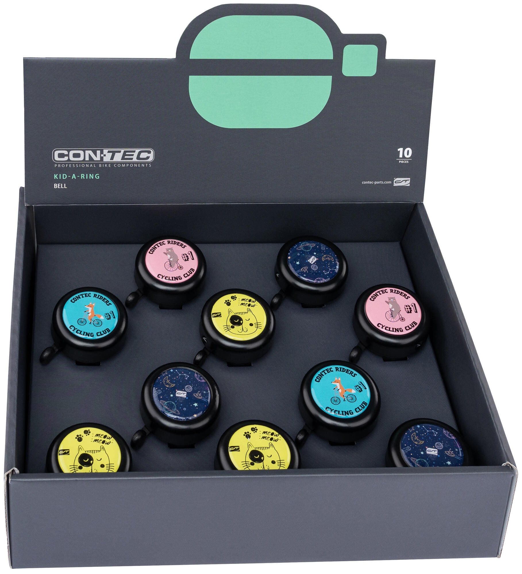 Contec kinder fietsbel kid-a-ring ct bell kid-a-ring display a 10 pcs