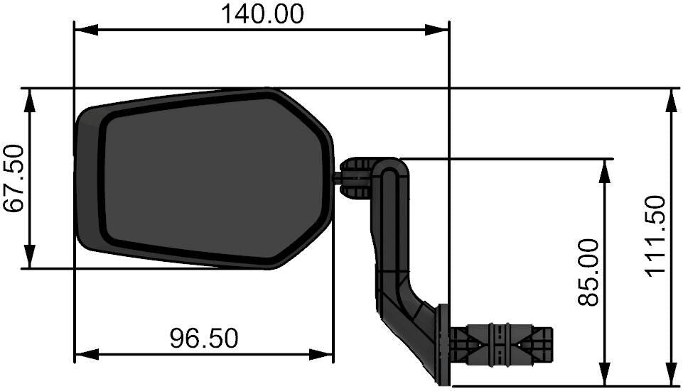 Contec achteruitkijkspiegel e-view evo ct rear-view mirror e-vie evo s m.dazz lens