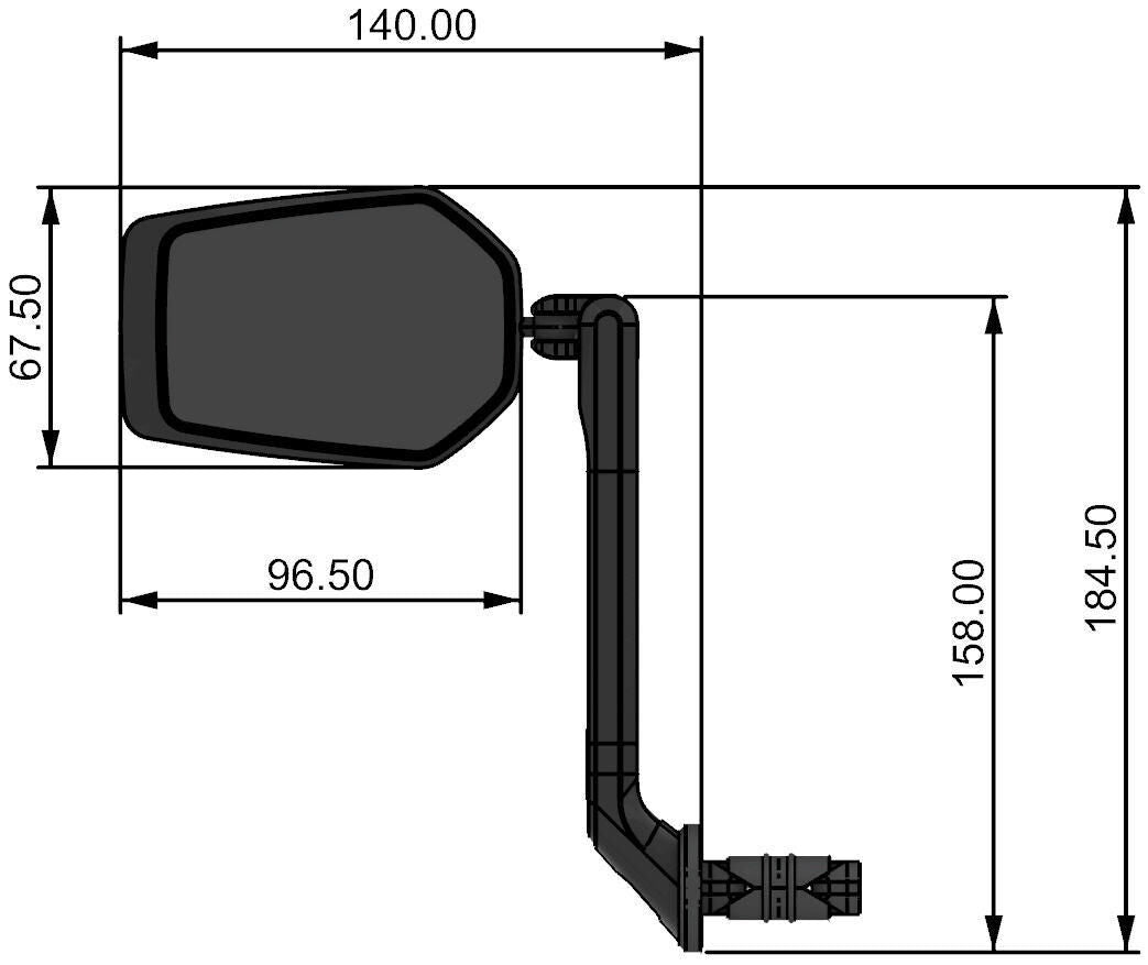 Contec achteruitkijkspiegel e-view evo ct rear-view mirror e-vie evo l m.dazz lens