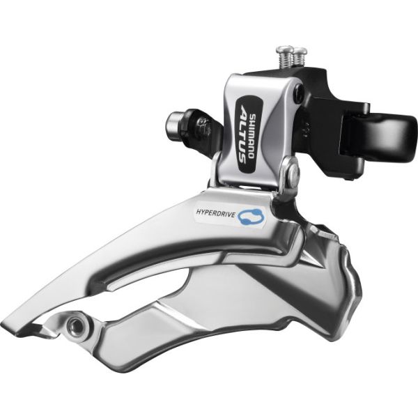 Shimano voorderailleur 3 x 7 8-speed altus fd-m313 down swing dual pull - met hoge klem - 42-48t (66-69°) - zwart zilver