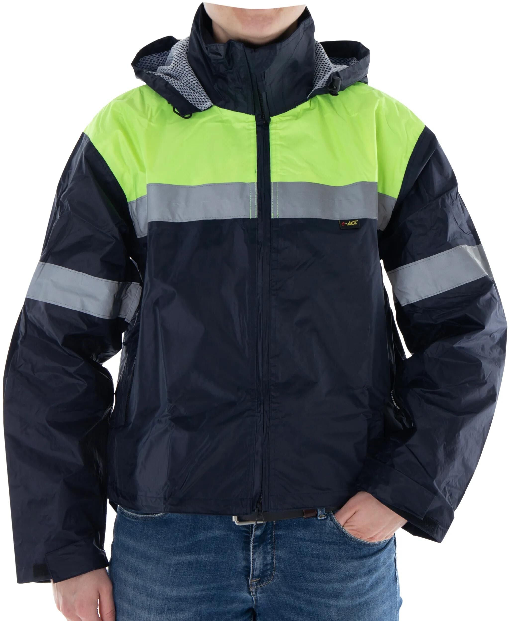 4-act regenjacke rain jacket size l blue y reflex