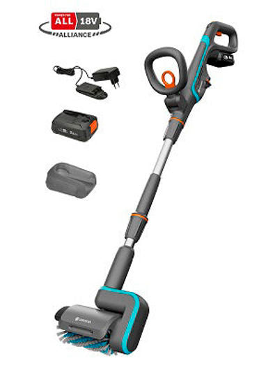 Gardena accu-multireiniger aquabrush patio 18v p4a - gebruiksklare set