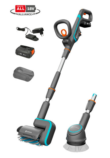 Gardena accu-multireiniger aquabrush universal 04 18v p4a set vloerreiniger (grijs turquoise, 14842-20)