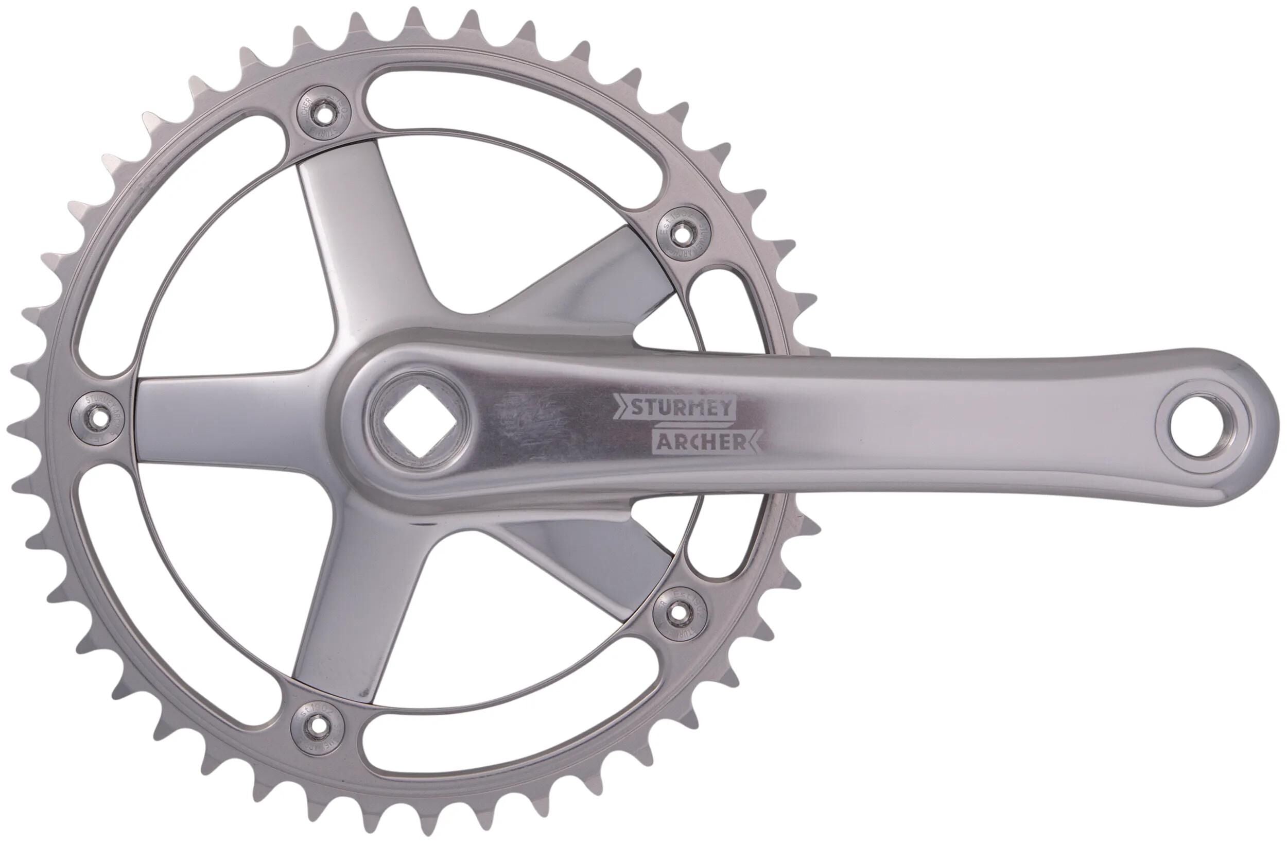 Sturmey archer crankstel fct 64 single crank sets 44 z. 170 mm silver