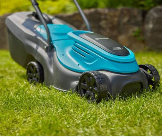 Gardena grasmaaier easymax 32 18v (turquoise grijs, accu en lader niet inbegrepen)