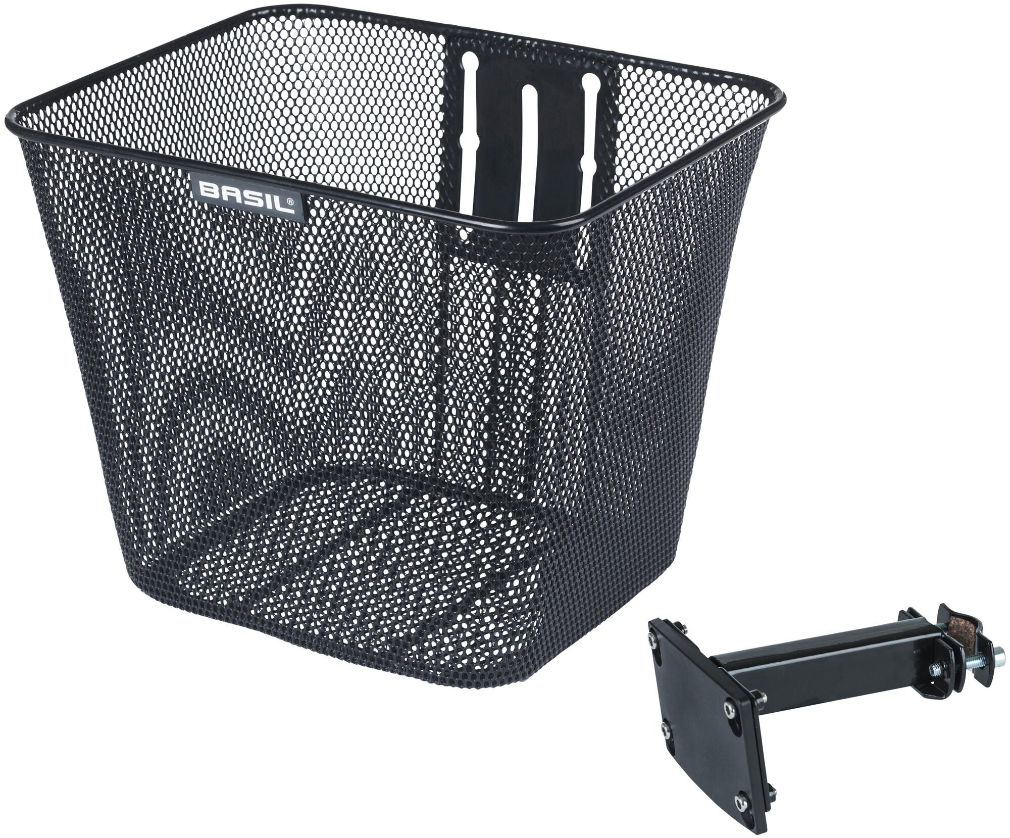 Basil fietsmand bilbao met vaste montage 26 x 22 x 27 cm - zwart