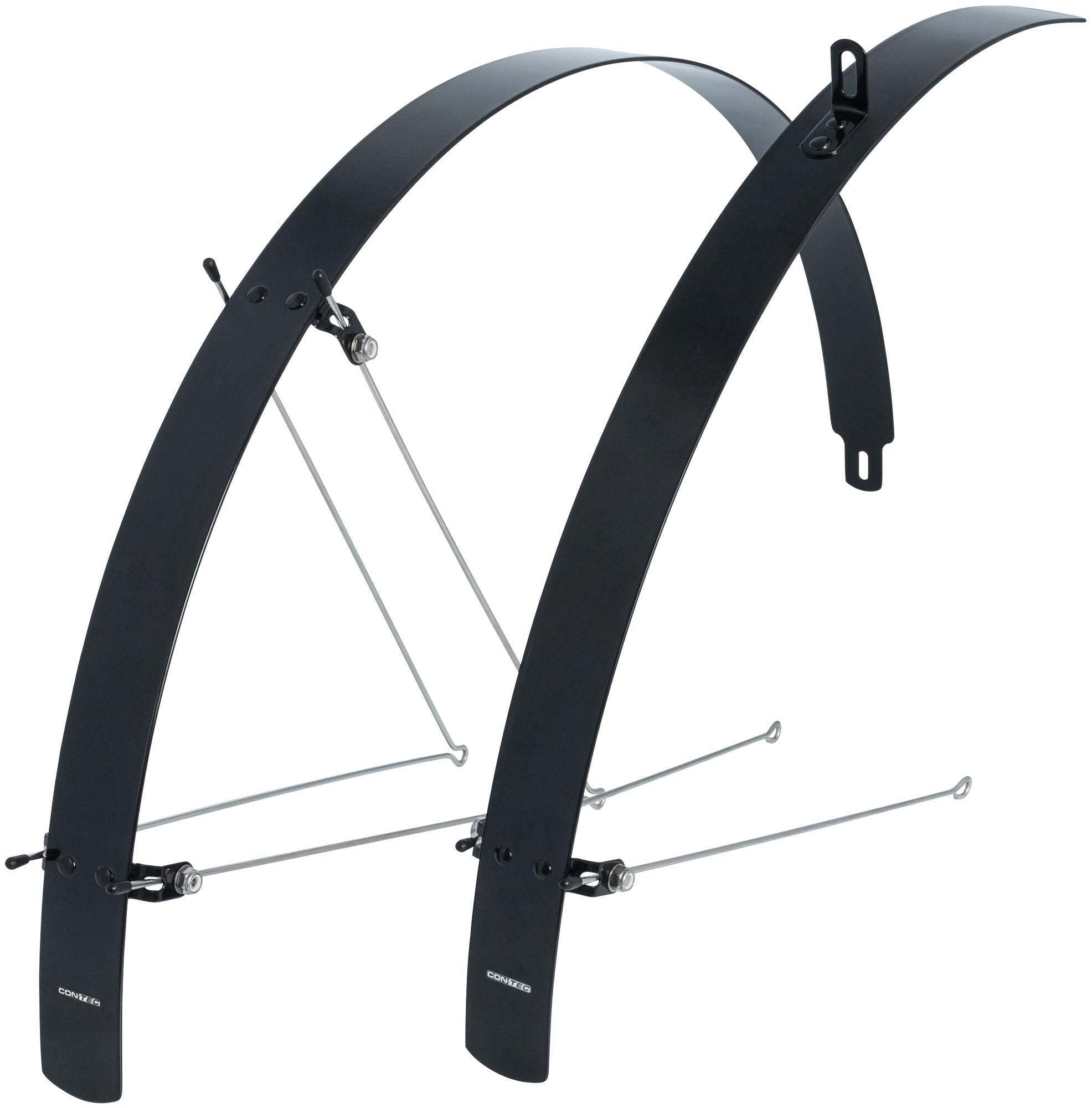 Contec spatbordset flat fender ct fender set flat fender 28 32mm alu black