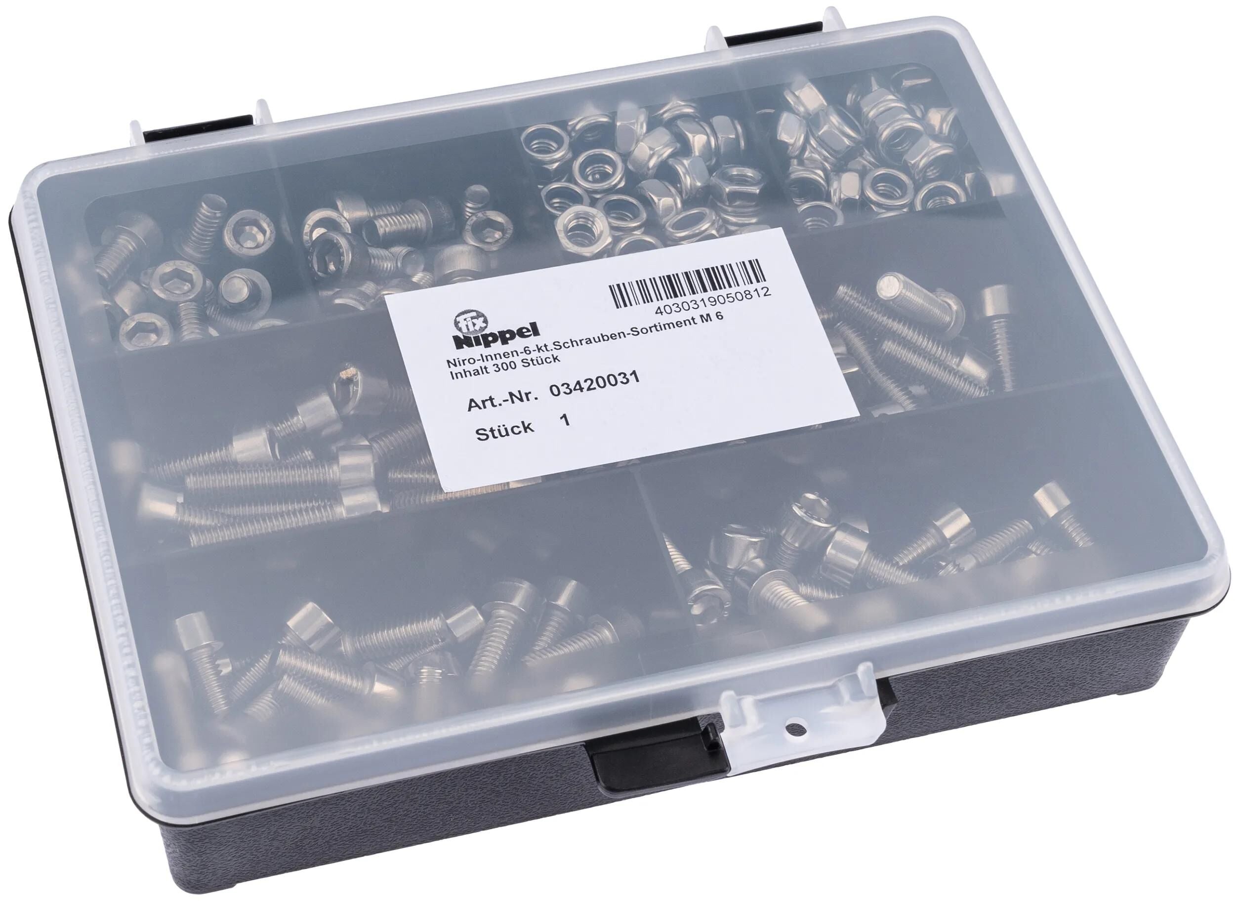 Fix-nippel innensechskantschraubensortiment range of allen screws sst 6mm