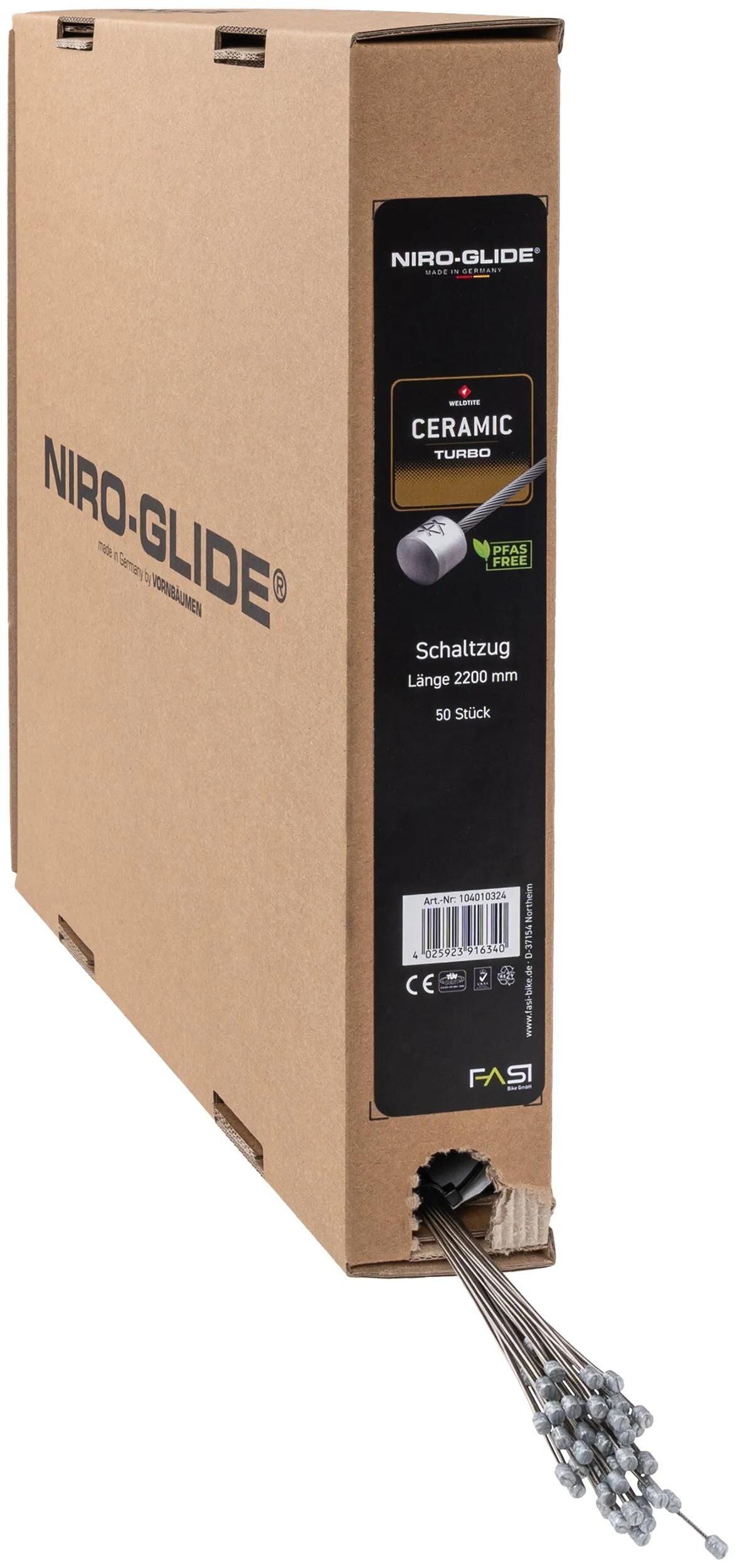 Niro-glide schaltzug ceramic turbo niro glide turbo gearshif g 2200mm 50pcs.carton