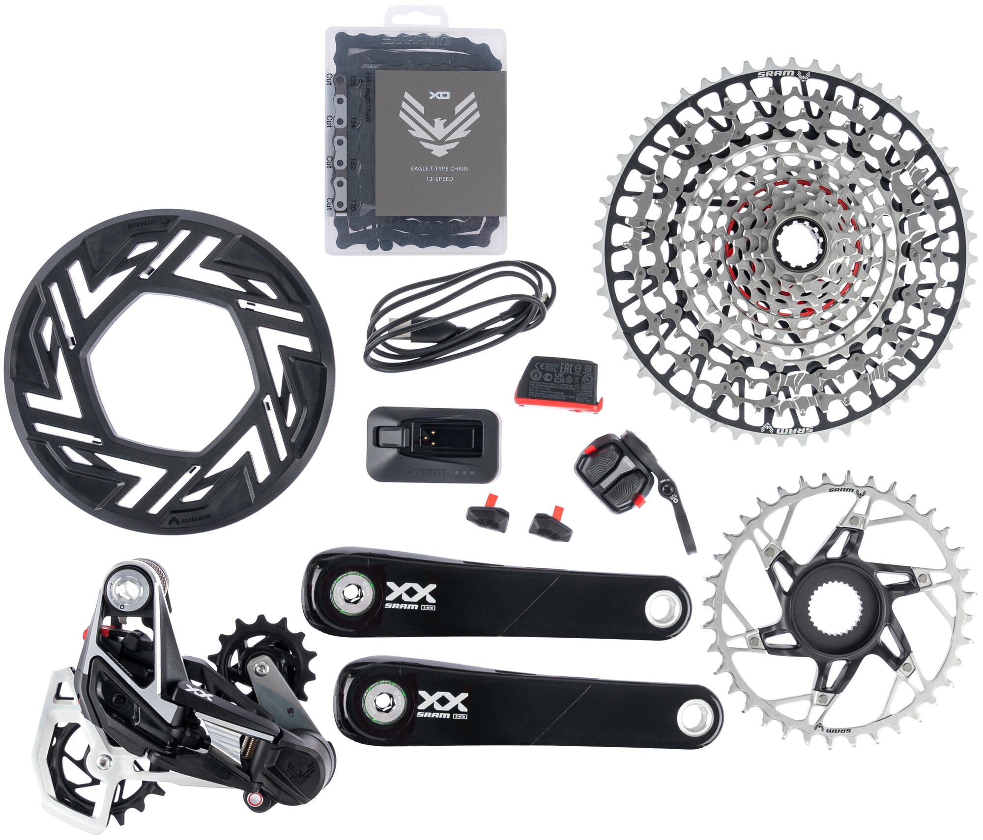 Sram schakelgroep-set xx eagle axs transmission e-bike set xx eagle axs tr. e-bike 165mm 36t