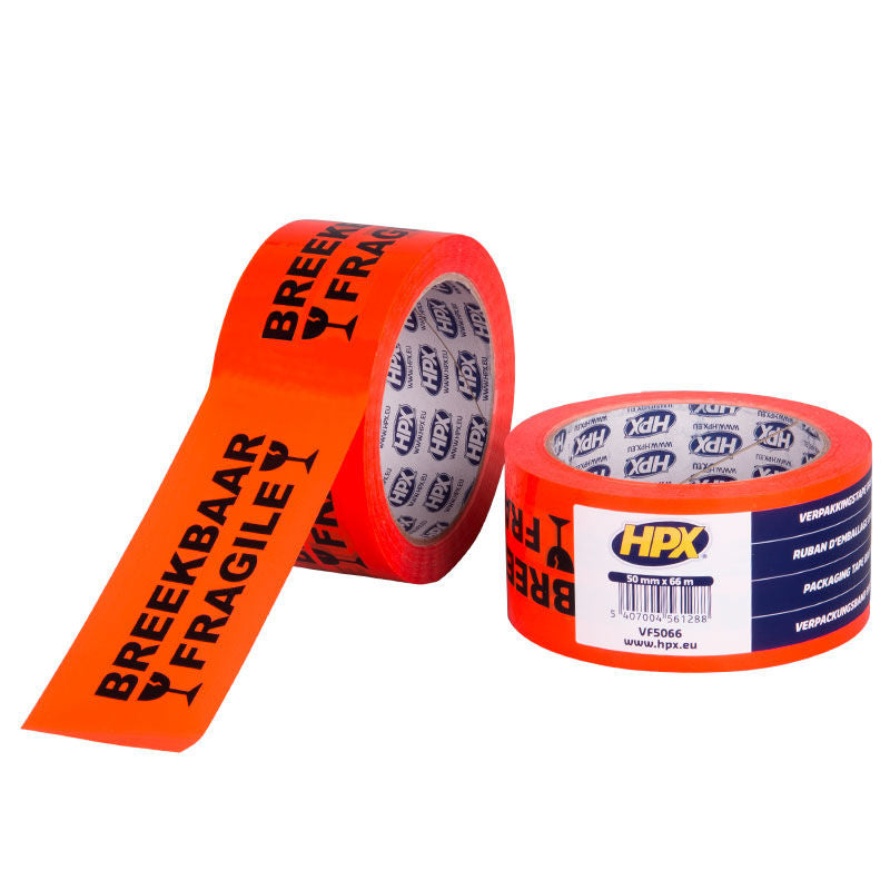 Hpx plakband breekbaar oranje 5cm 66m