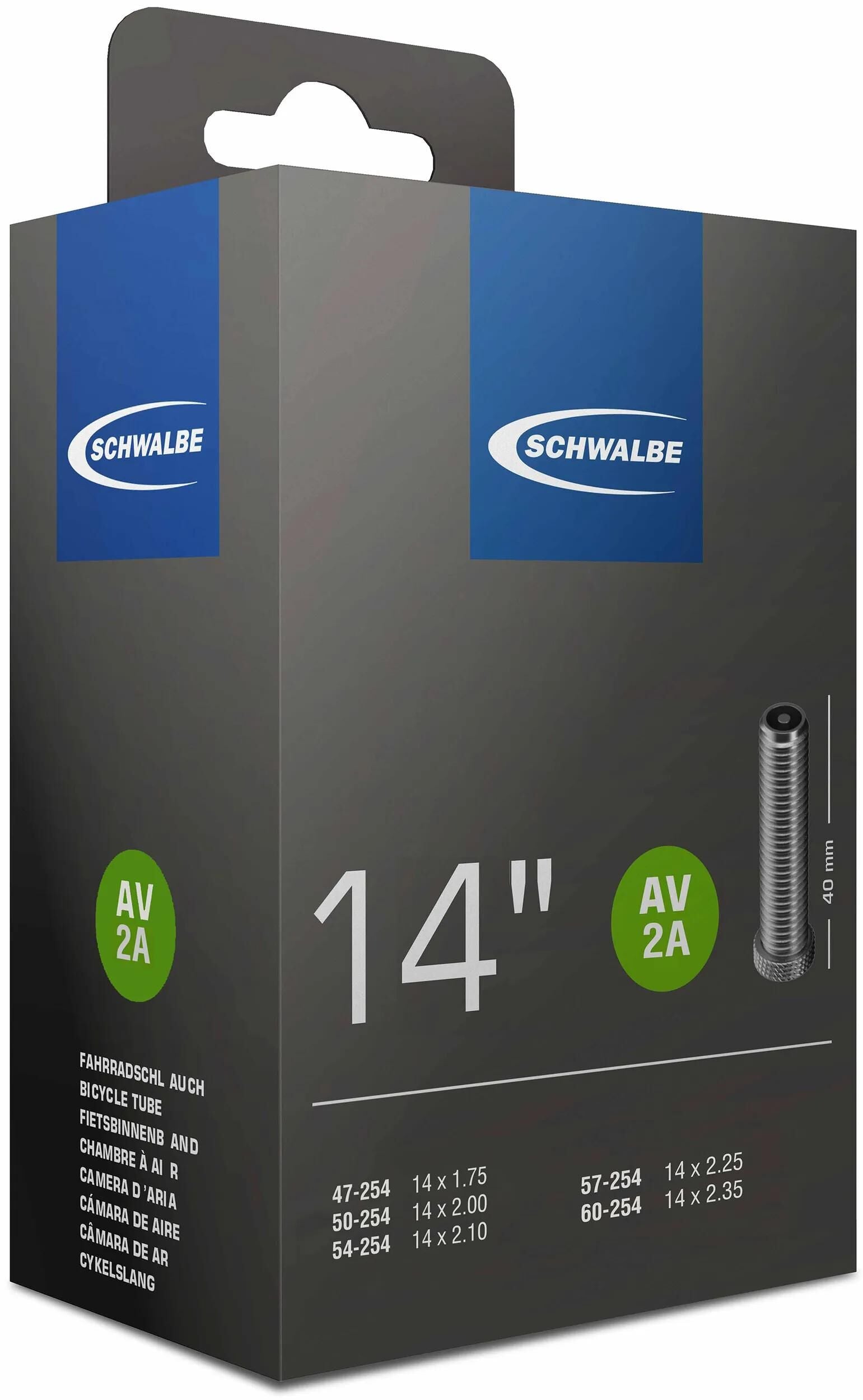 Schwalbe Binnenband AV2A 14 x 1,75-2,35 (47 60-254) 40 mm