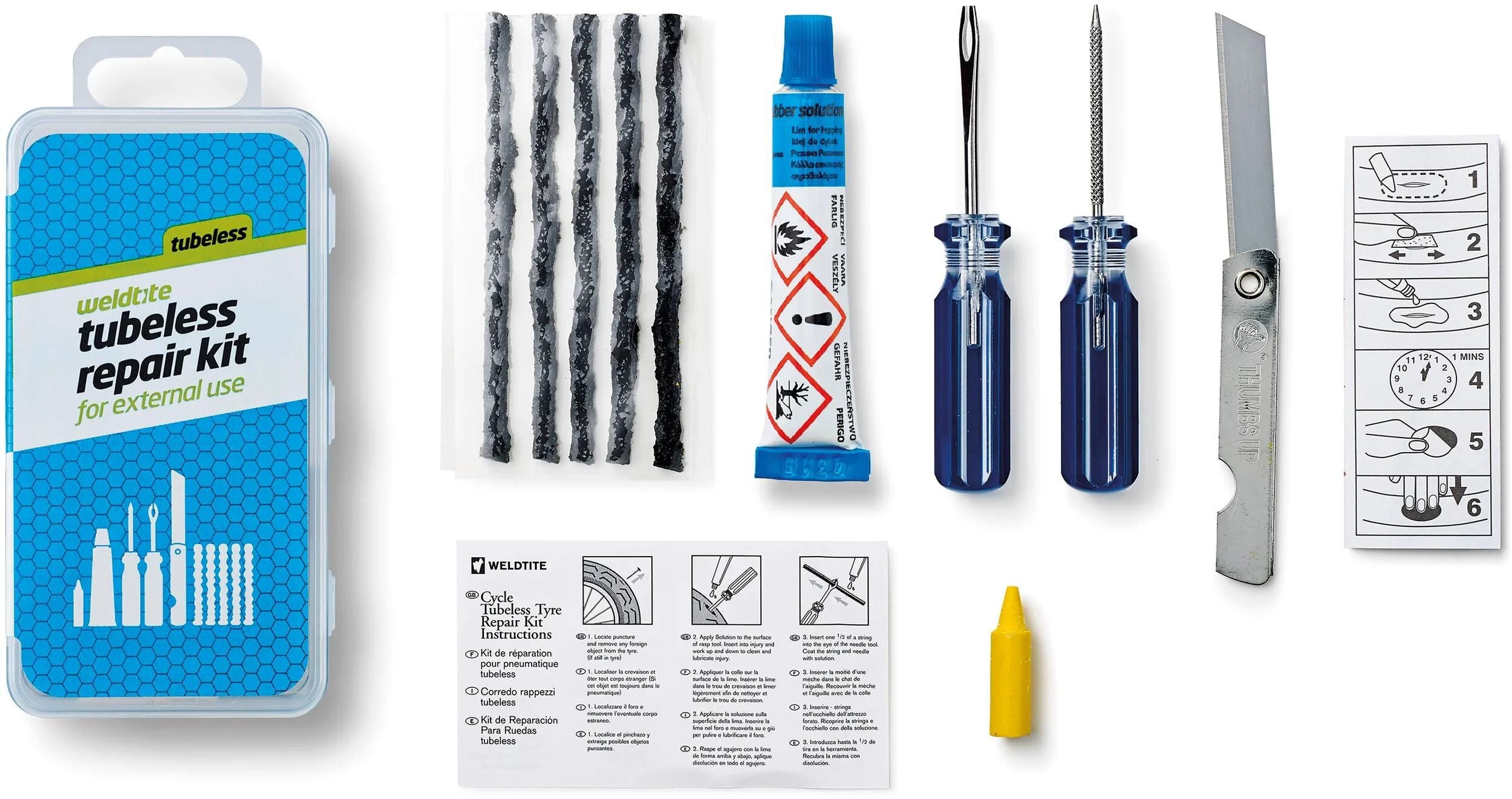 Weldtite flickzeug tubeless repair kit repair kit tubeless reapir kit