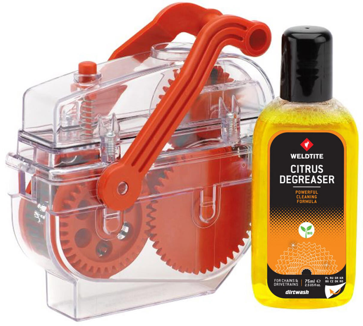 Weldtite kettingreinigingsapparaat chain cleaning set weldt. plastic